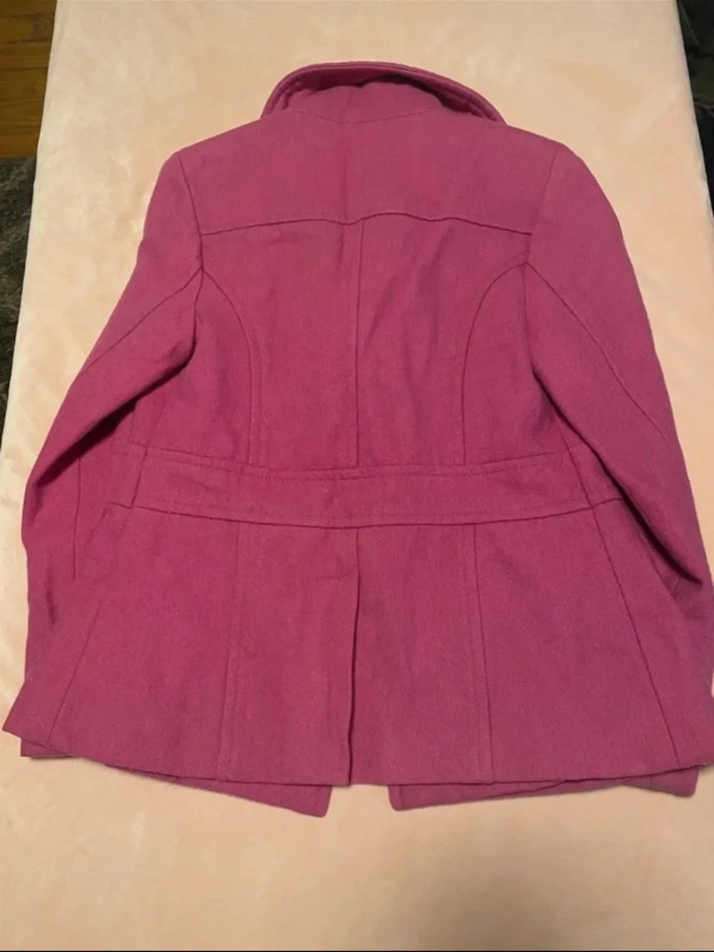 Arizona Jean Company Girls' Magenta Double-Breasted Peacoat